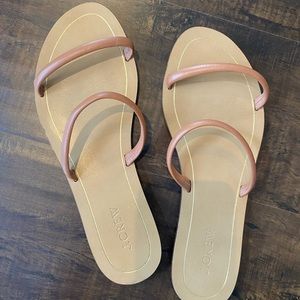 J Crew leather strappy slip on sandals